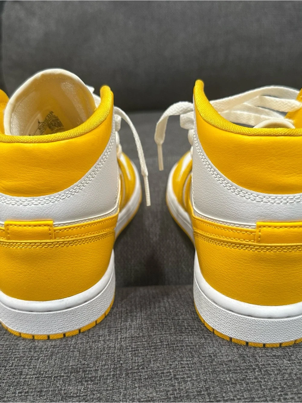 Nike Air Jordan 1 Mid White and Yellow Men’s Size 7